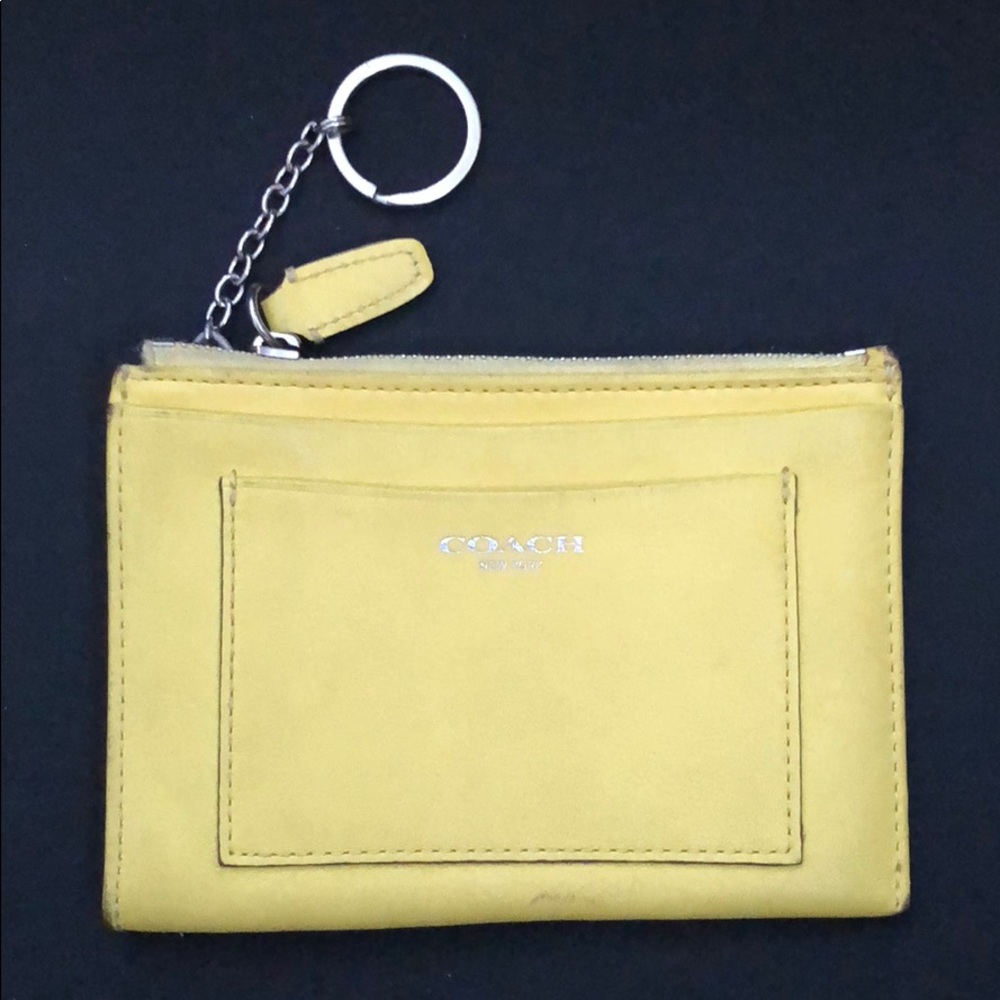 Coach Bright Yellow KeyChain Wallet
